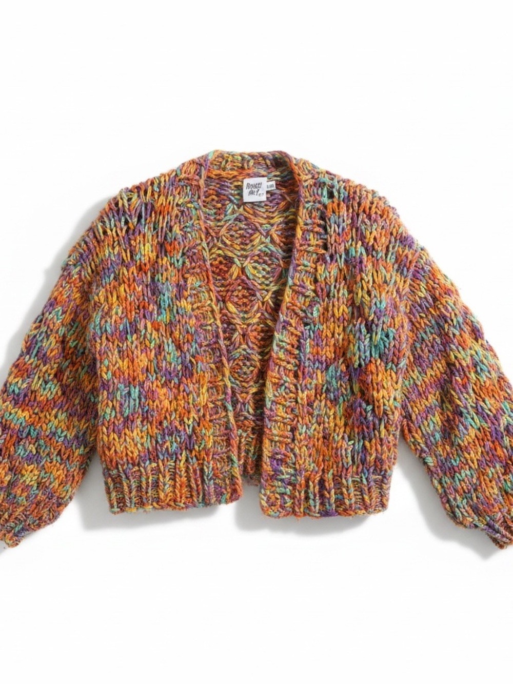 Princess Polly Multicolor Chunky Knit Cardigan -  Bright Pastel Mix